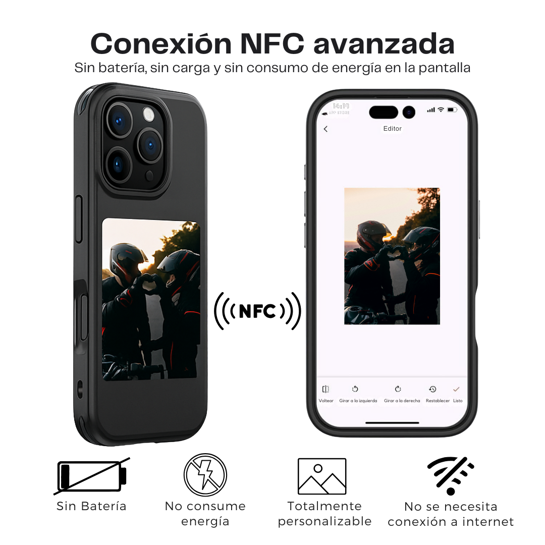 Funda con pantalla NFC para moteros